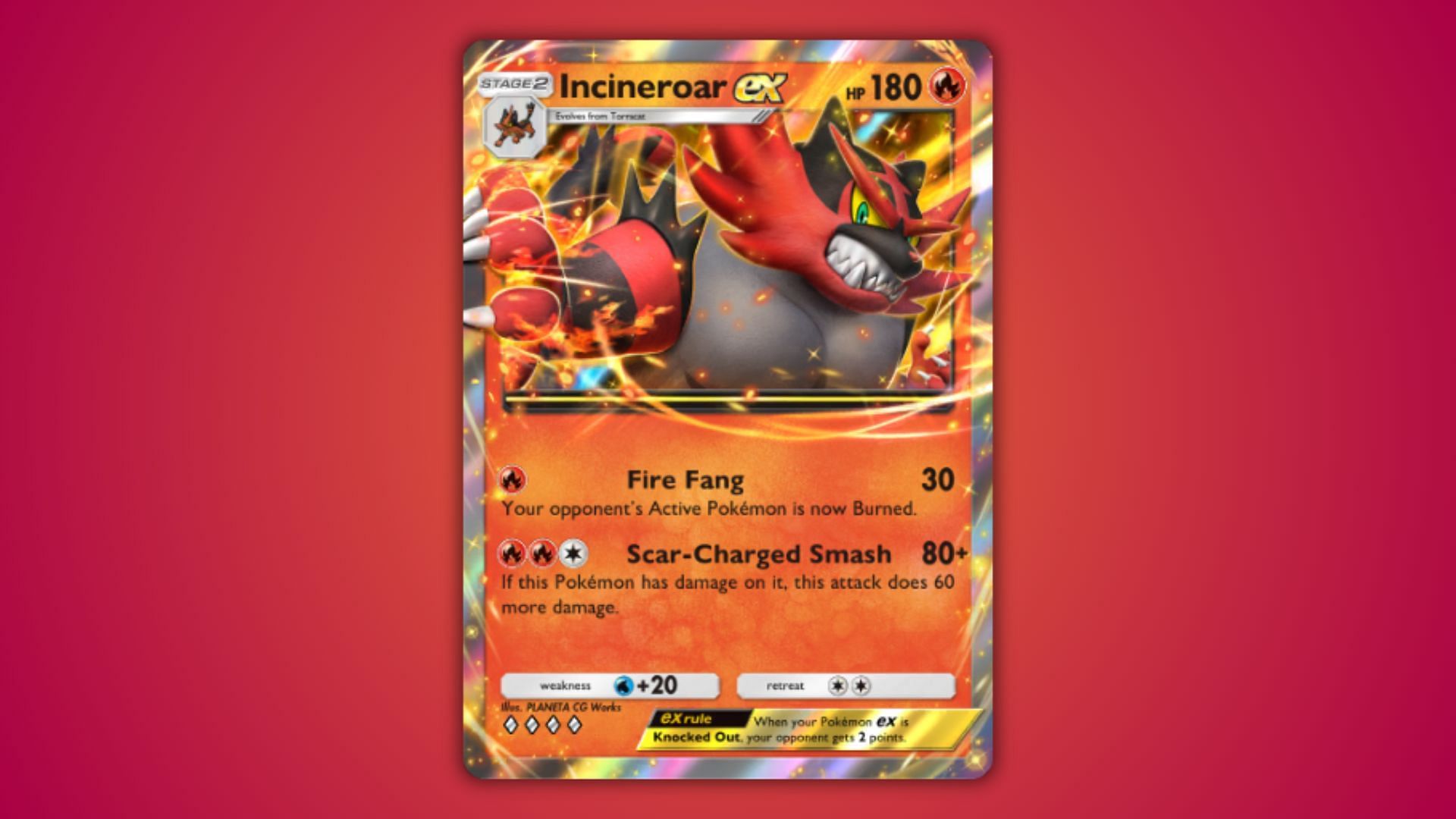 Incineroar ex's card as seen in the game (Image via The Pokemon Company)
